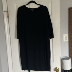 Eileen Fisher black tunic/dress size Medium. 3/4 sleeve. Comfy relaxed fit.